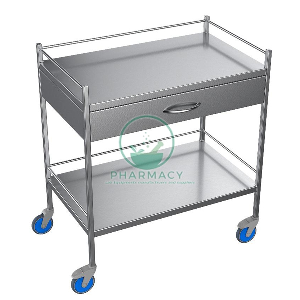 Instrument Trolley SS With Drawer